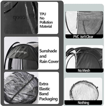 Flycoop Sports Pop-Up Shelter — 38.2 x 38.2 x 63 in Portable Weather Pod