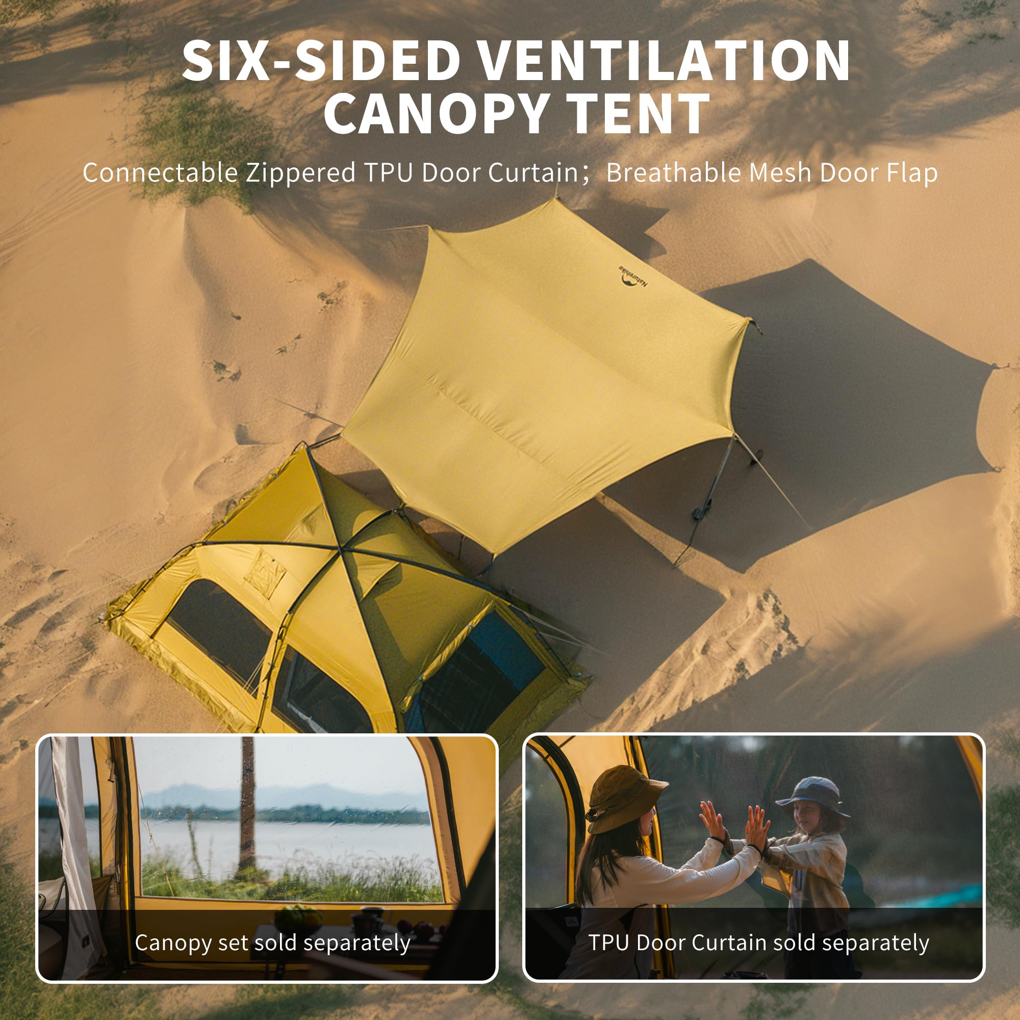 Naturehike Dune Hot Tent with Stove Jack - 4-Season Waterproof Shelter for 2-4 Campers