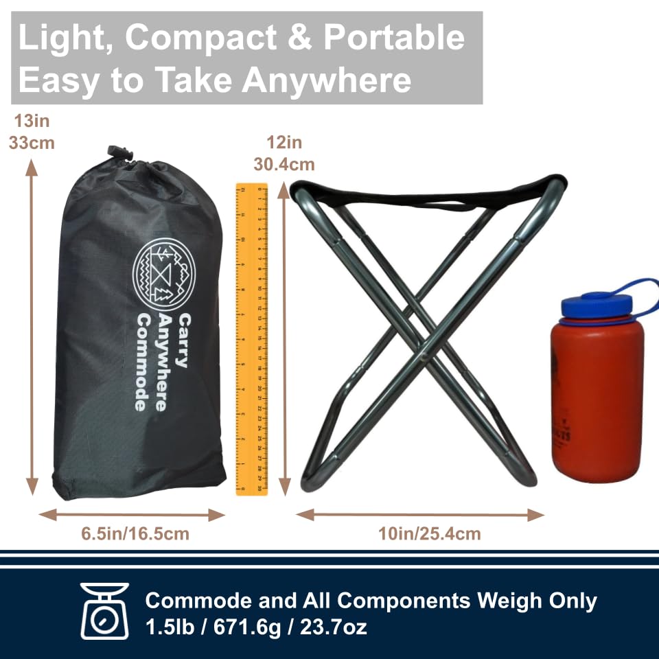 Carry Anywhere Commode – Ultralight Folding Toilet for Potty Training, Camping, Hiking & Travel