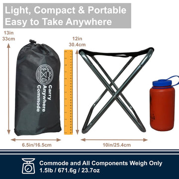 Carry Anywhere Commode – Ultralight Folding Toilet for Potty Training, Camping, Hiking & Travel