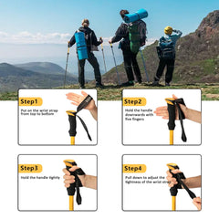 HUINING Foldable Hiking Poles – Ultralight Aluminium Trekking Poles, 110-130 cm