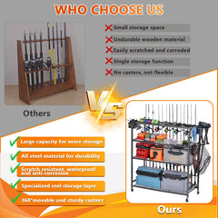 Lezbanz Heavy Duty Fishing Rod Holder – 15-Rod, 4-Tier Rack with Wheels