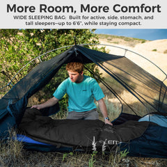 ATEPA 3-in-1 Hybrid Down Sleeping Bag – Lightweight 3-Season with Pad Attachment & Detachable Hood