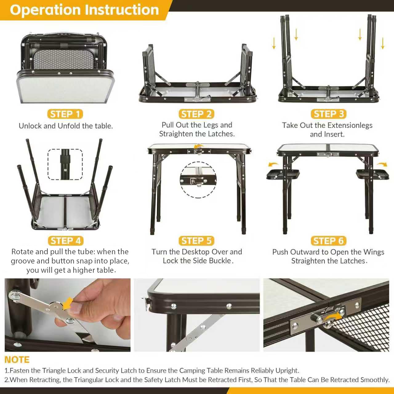 Koldan table mesh pocket keeps tools and napkins within reach.