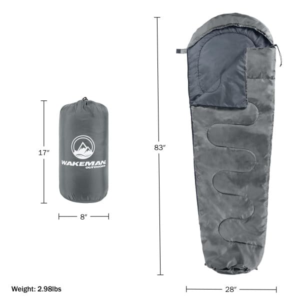 wakeman mummy sleeping bag carrying case for easy on-the-go transport