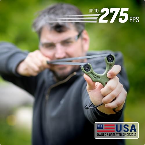 SimpleShot Axiom Ocularis Slingshot – Pro Target Kit with Steel & Clay Ammo (Black)