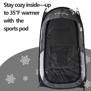 Flycoop Sports Pop-Up Shelter — 38.2 x 38.2 x 63 in Portable Weather Pod