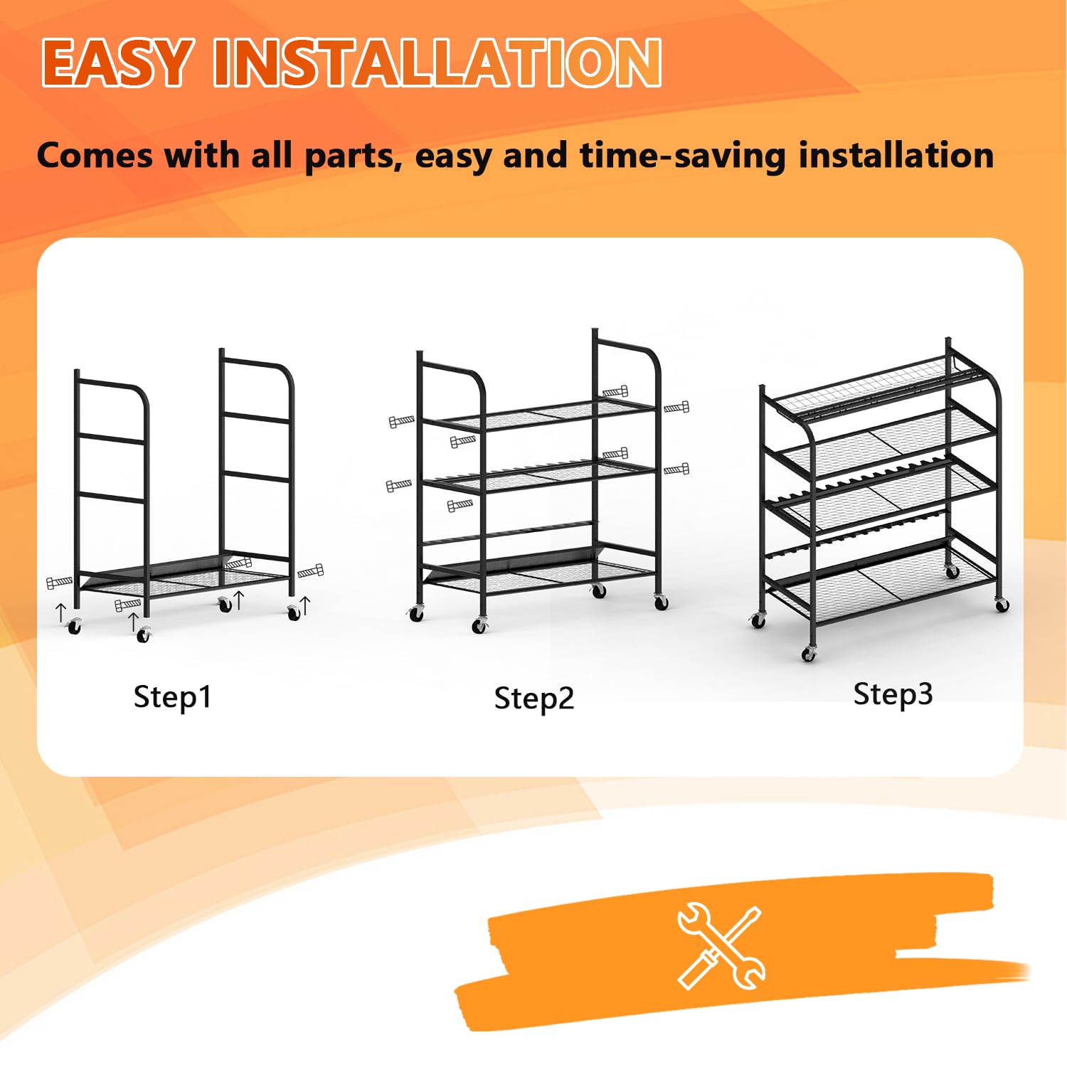 Lezbanz Heavy Duty Fishing Rod Holder – 15-Rod, 4-Tier Rack with Wheels