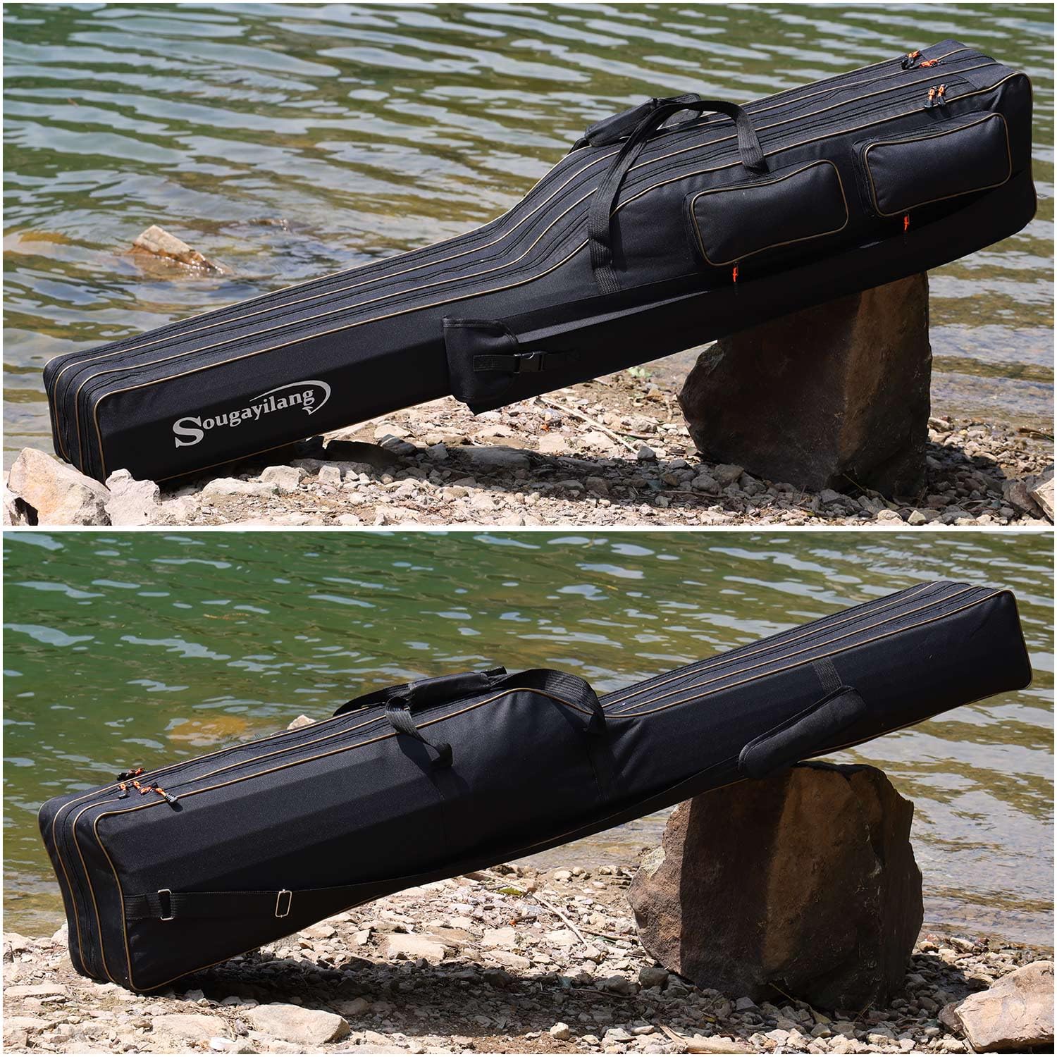 Sougayilang Soft Fishing Rod Case Carrier Bag – 170 cm / 67 in, Travel Rod & Reel Organizer