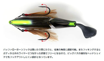 Imakatsu Gilloid Jr. Buffalo Horn Hook 815 Seat Sinker helps control depth on arrival