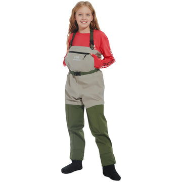 IMMERSE Kids Breathable Chest Fishing Waders – front view