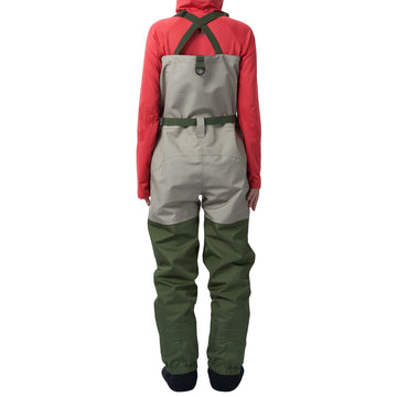 Olive green waders with chest pocket and YKK zipper