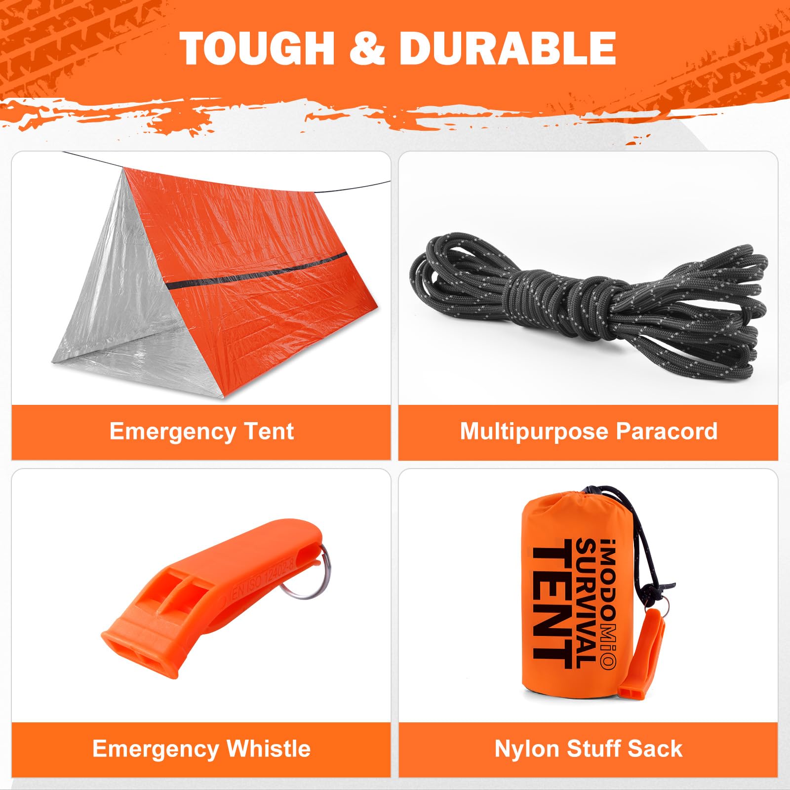 IMODOMIO Multi-use survival tent doubles as essential gear for camping, hiking, and emergencies