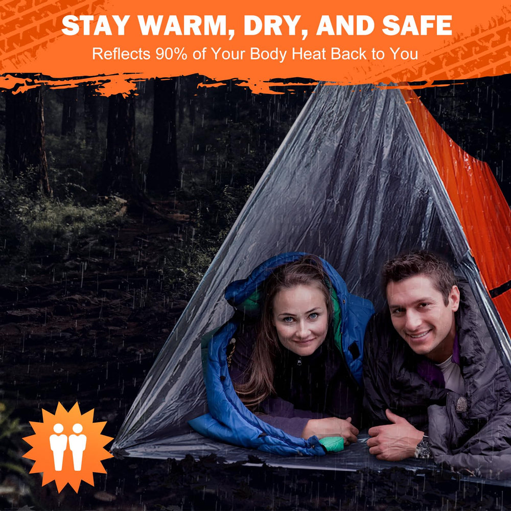 IMODOMIO emergency tent packed-sack demonstrates portable weatherproof gear for car or backpack storage