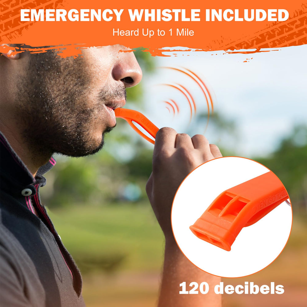 IMODOMIO Emergency Survival Tent with whistle ready for signaling and safety in emergencies