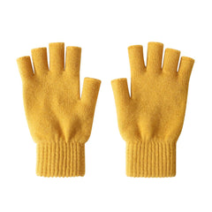 iMongol Pure Wool half-fingers gloves yellow offer warm, breathable comfort for outdoor use.