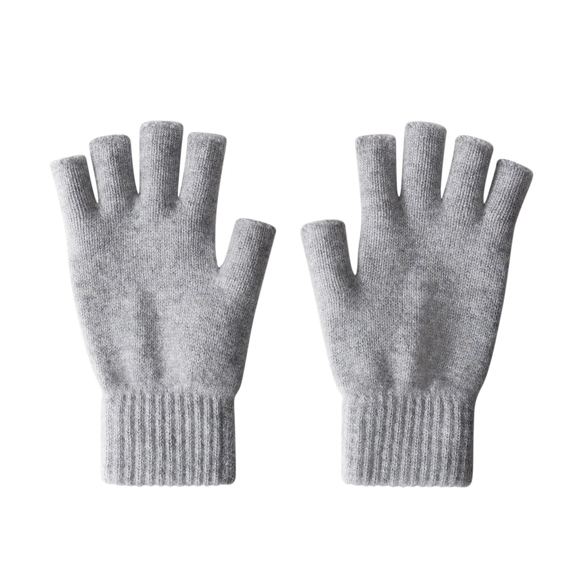 iMongol Pure Wool Half-Fingers Gloves in Light Grey offer natural warmth and dexterity.