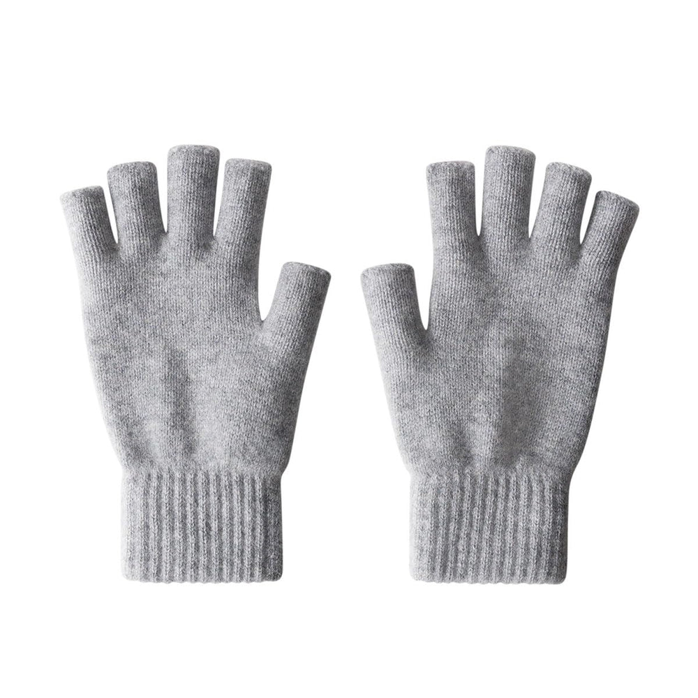 iMongol Pure Wool Half-Fingers Gloves in Light Grey offer natural warmth and dexterity.