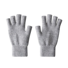 iMongol Pure Wool Half-Fingers Gloves in Light Grey offer natural warmth and dexterity.