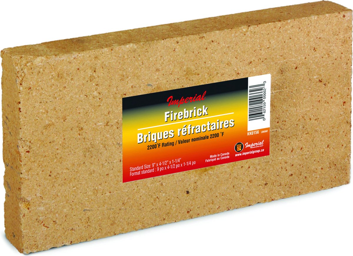 Imperial 6-pack fire brick 9x4-1/2-in size for fireplace repair and firebox rebuild.