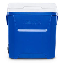 Igloo Laguna 60 qt cooler side view showcasing sturdy wheels
