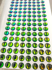 IMXPW 3D holographic fish eyes 4mm gradient green for lifelike jig attachment
