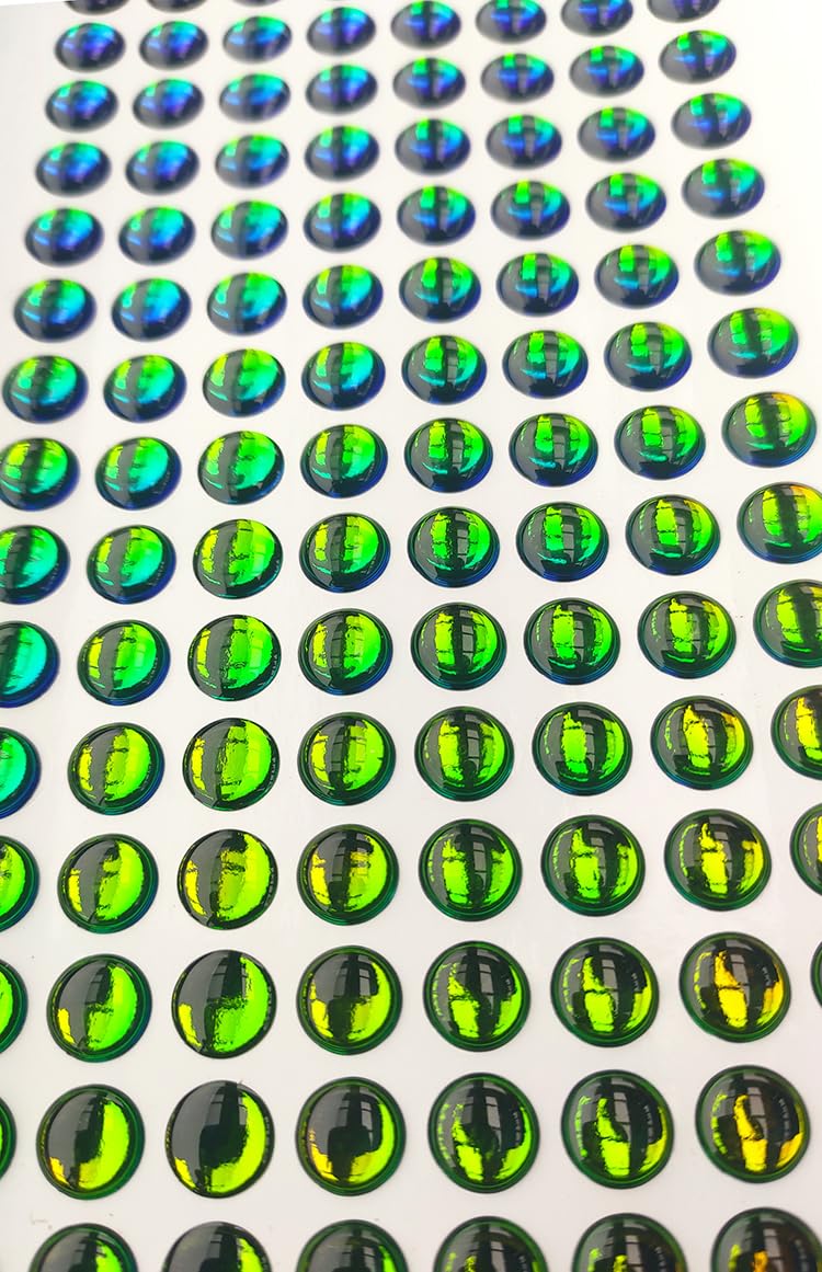IMXPW 3D holographic fish eyes 5mm gradient green enhances jig realism and light reflection