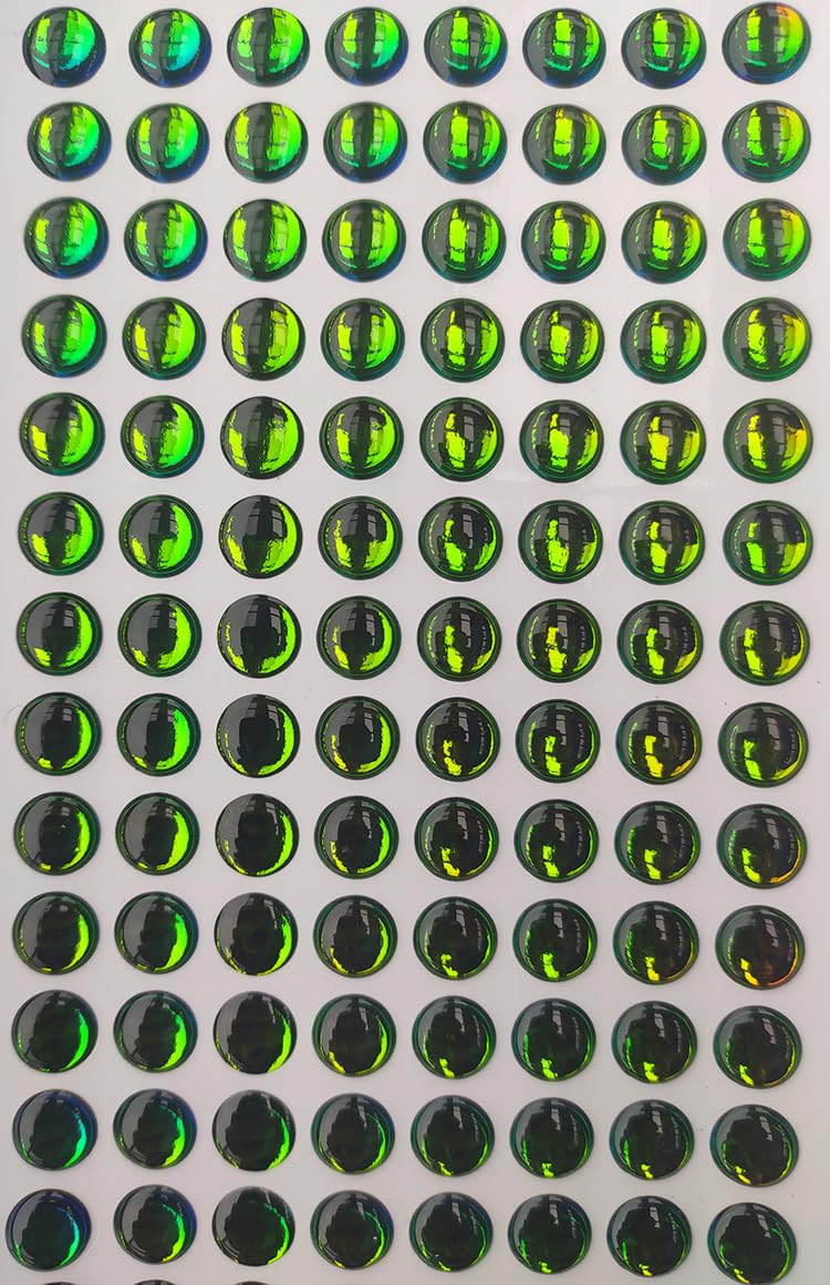 IMXPW 3D holographic fish eyes 6mm gradient green ideal for jigheads and crankbaits