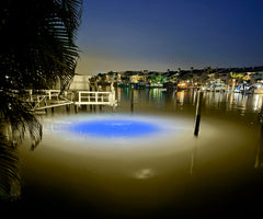 Incredible Underwater LED Lighting Mega-Watt Iris 60-foot diameter light covers wide fishing area