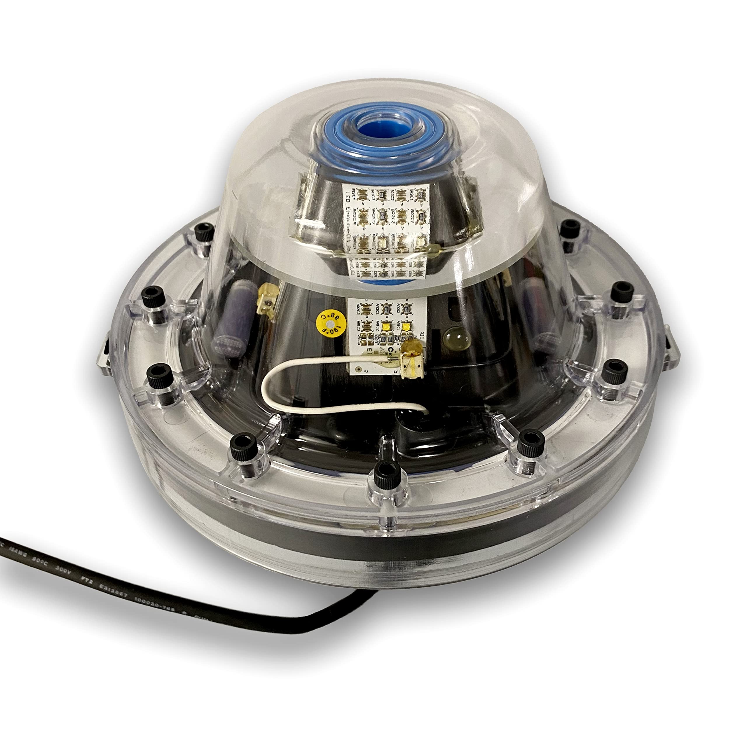 Incredible Underwater LED Lighting Mega-Watt Iris perimeter light blue white surrounds center beam for detail