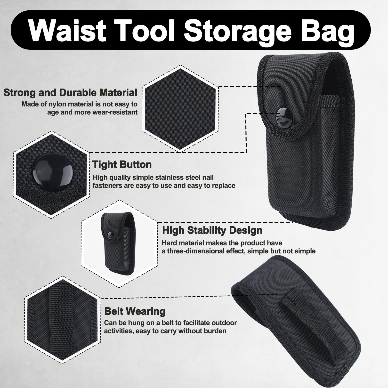 INCREWAY EDC nylon material offers lasting durability in rugged environments