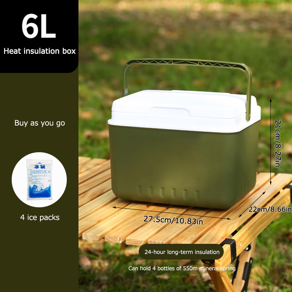 Incubator Cooler 6L beach-use scene emphasizes keeping items fresh under sun.