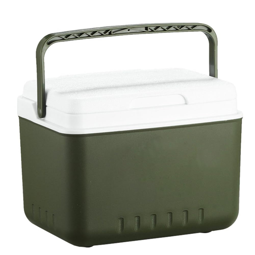 Incubator Cooler 6L exterior view showing a durable green shell for travel.