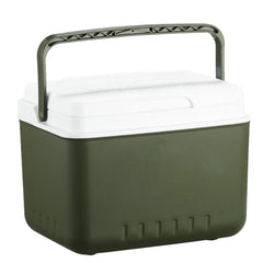 Incubator Cooler 6L exterior view showing a durable green shell for travel.