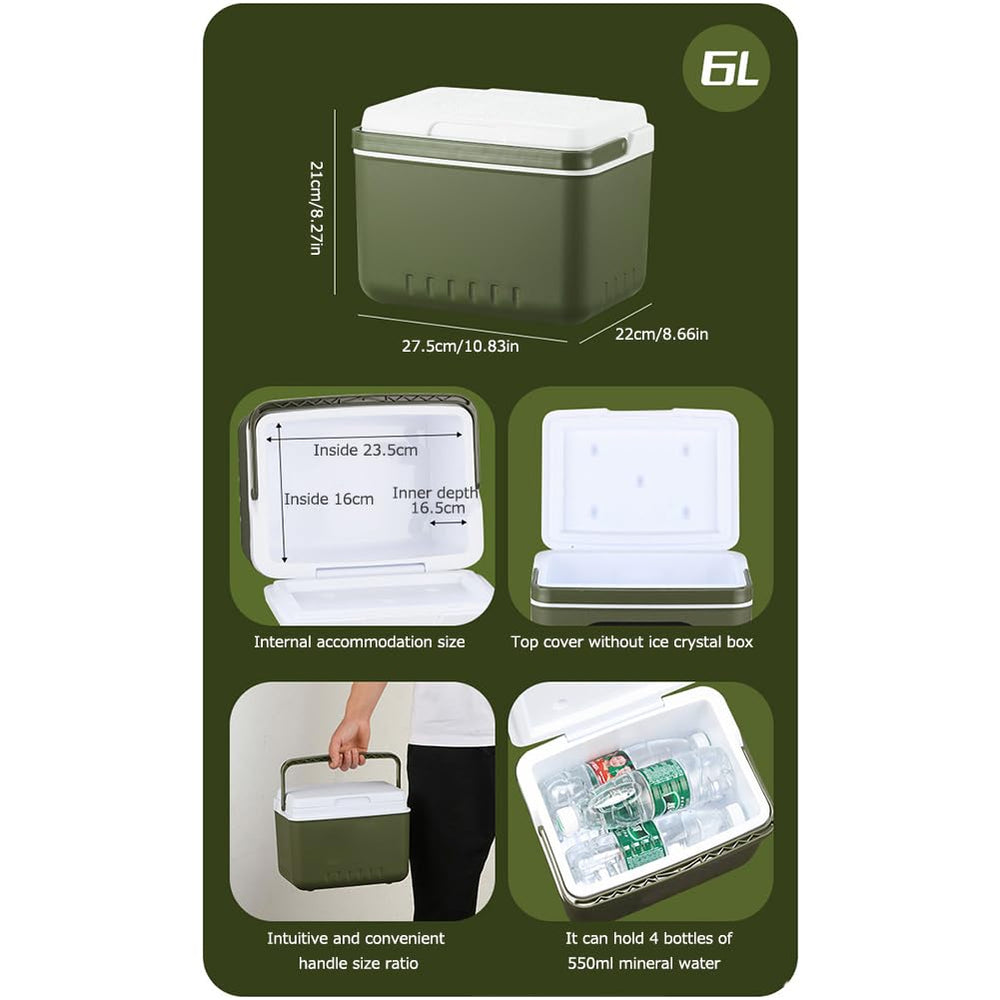 Incubator Cooler 6L with ice bags illustrates quick cooling support.