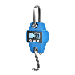 Blue Industrial Hanging Weight Scale with 660 lb capacity for farm and hunting