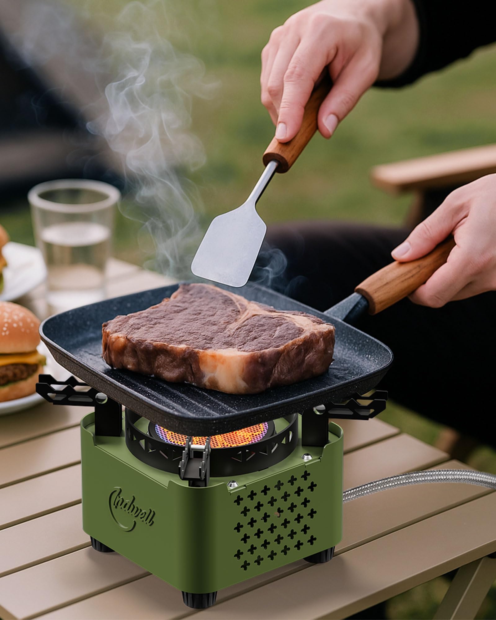 Indwell stove windproof-ring assembly view for stable cooking in windy outdoor conditions