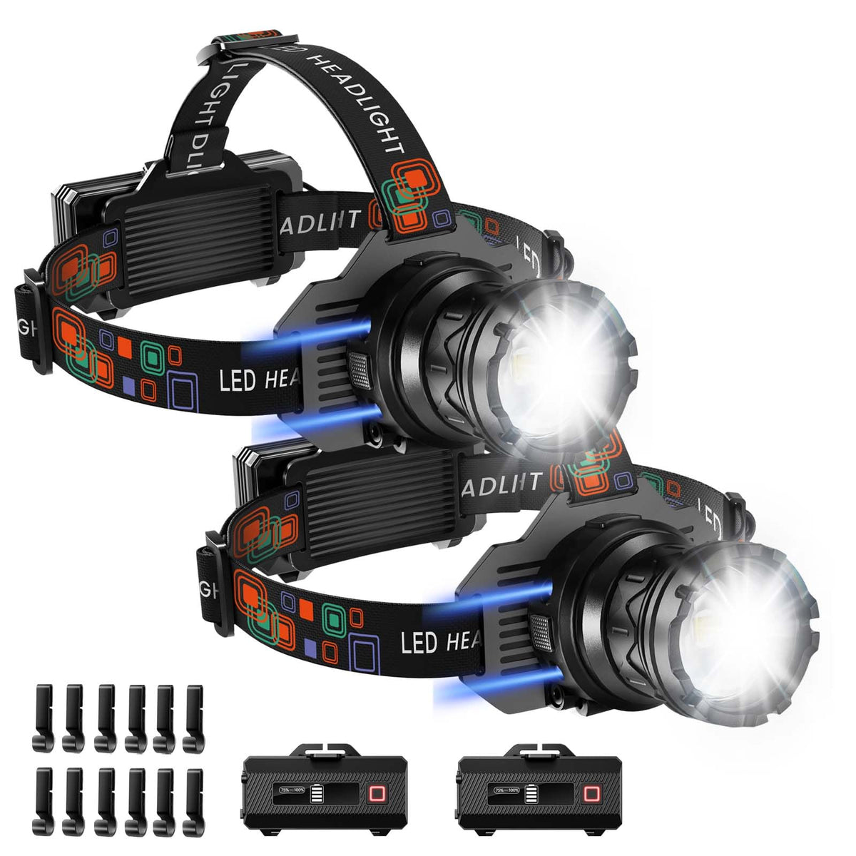 INECOKS 2Pack headlamp brightness delivers 3000 lumens for trails and tasks