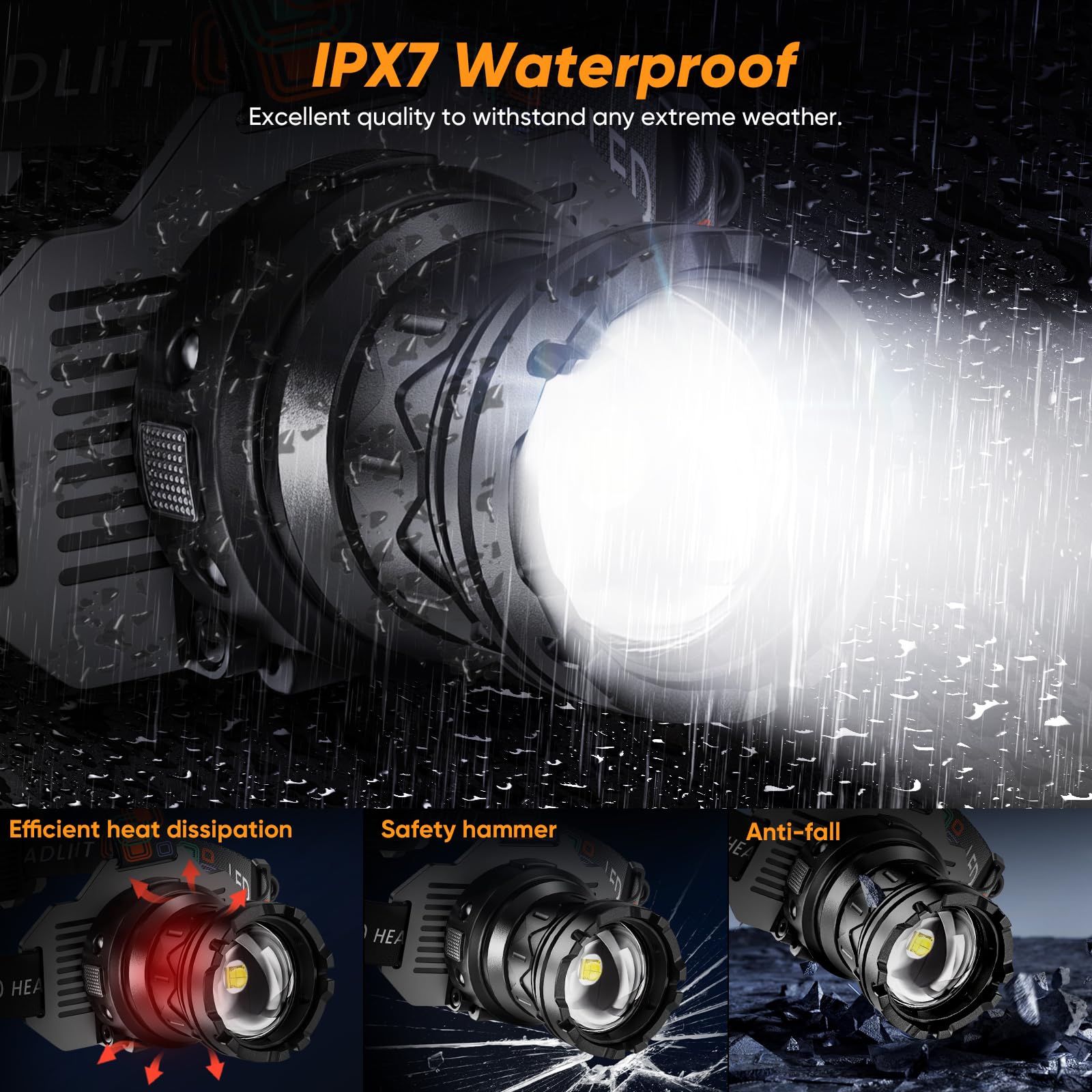 INECOKS headlamp is lightweight and comfortable with helmet clips