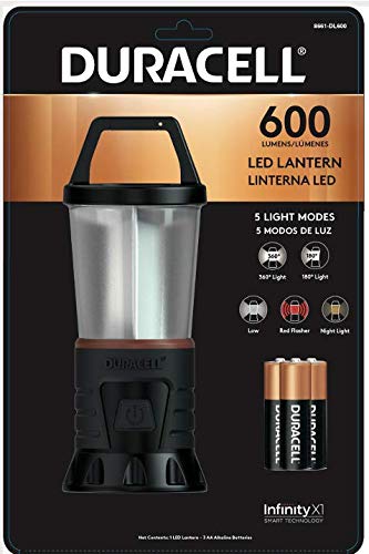 Infinity X1 Duracell lantern shows 180-degree beam for focused tasks.