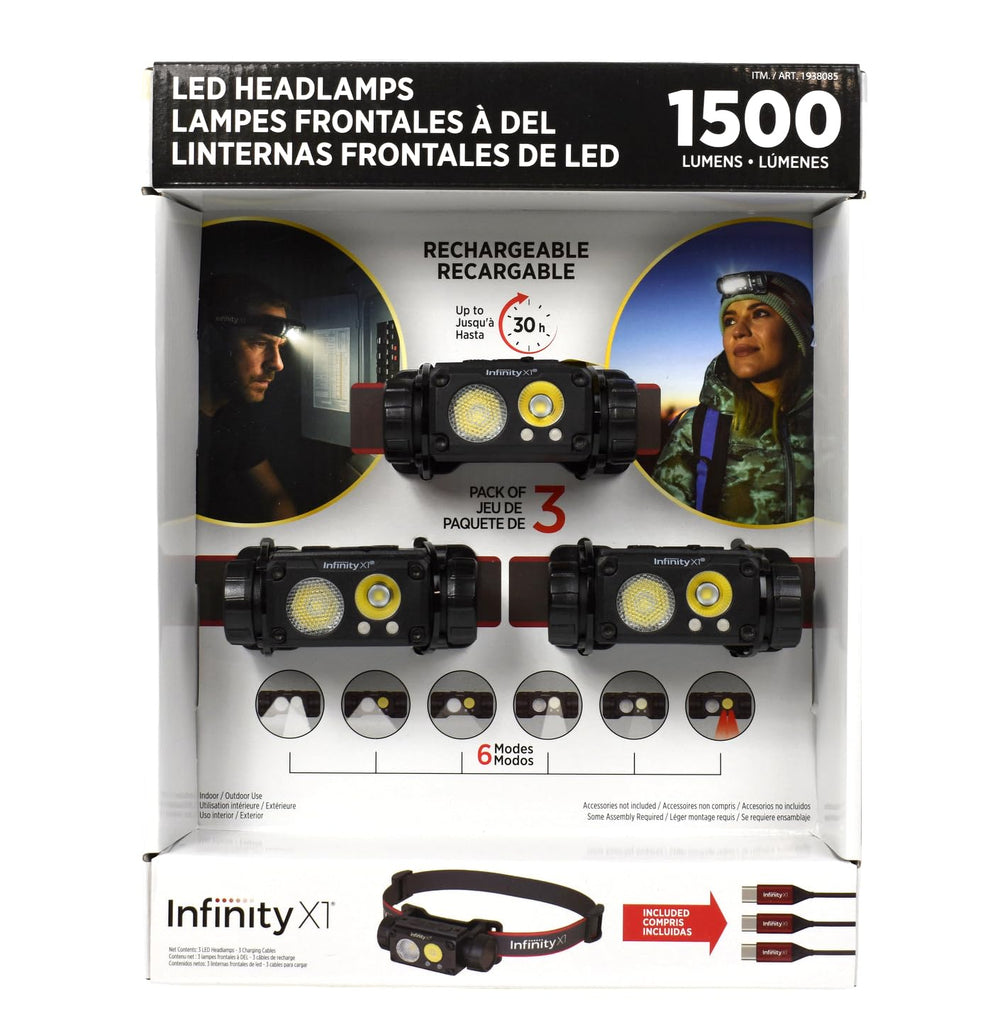 Infinity X1 headlamp 1500 lumens for bright night visibility on outdoor adventures