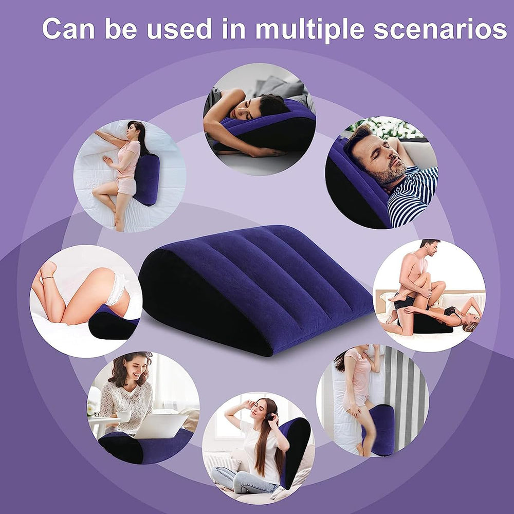 Inflatable Pillow knee-protection material closeup highlights eco-friendly fabric