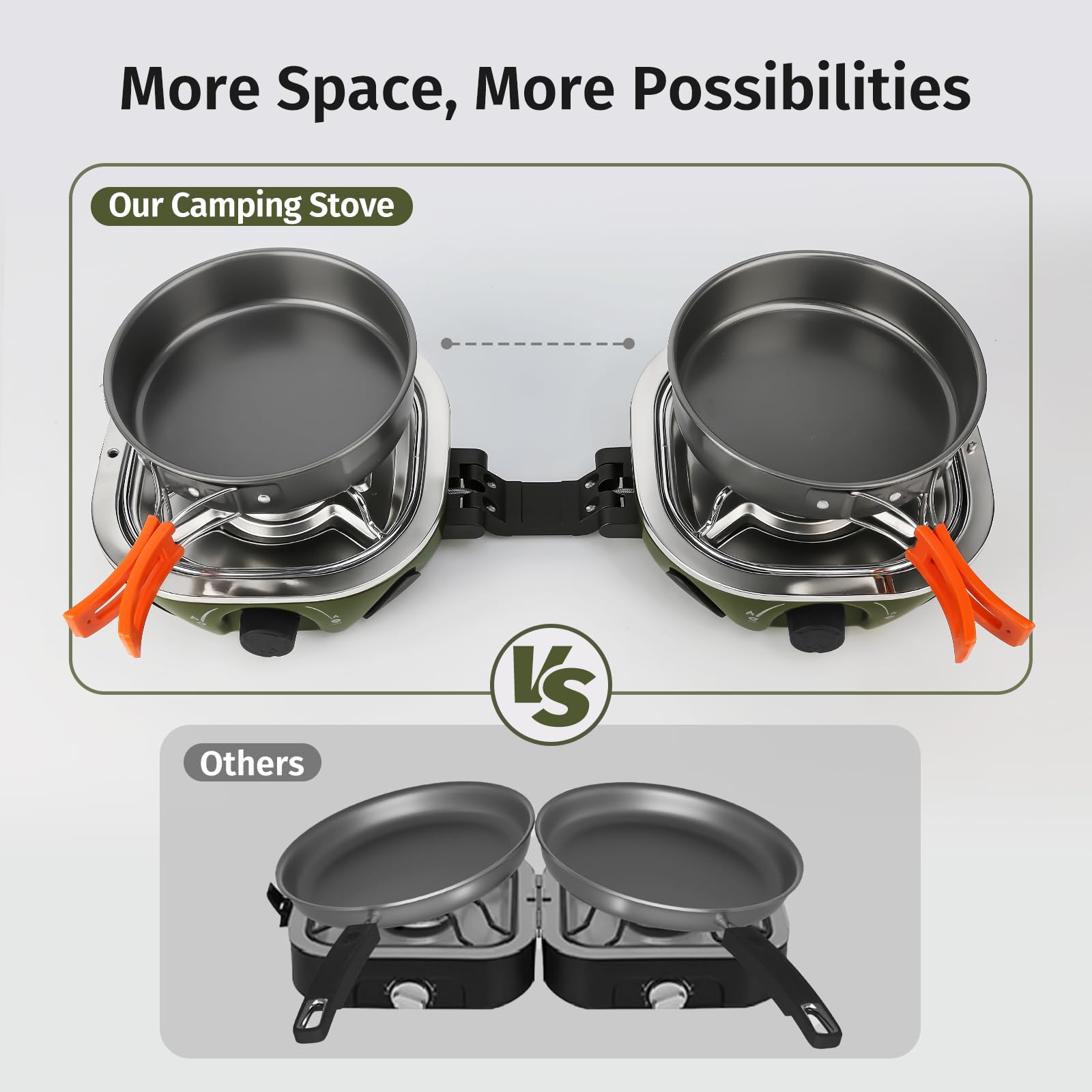 INFOOD propane camping stove with carry bag for easy transport and tidy storage.