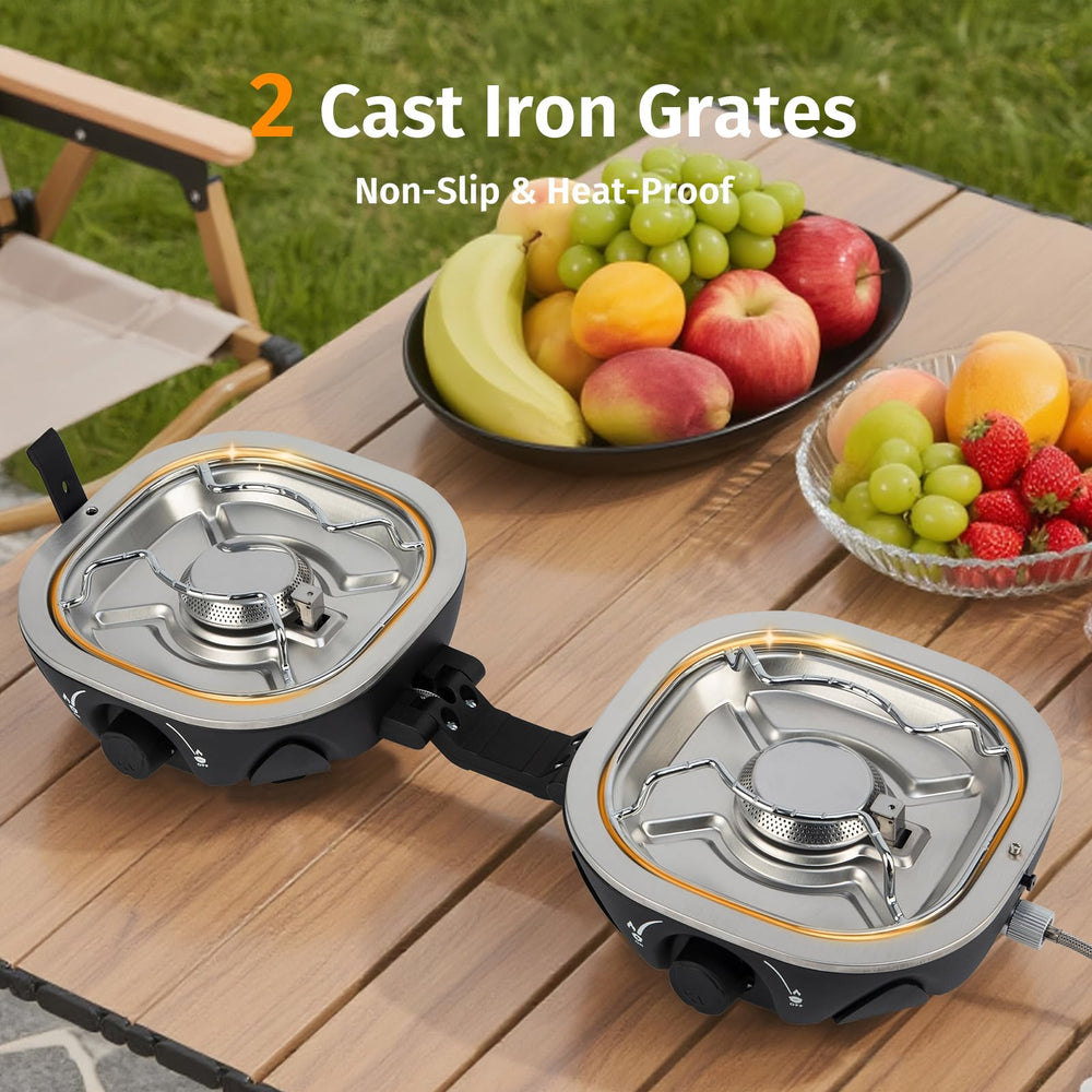 INFOOD propane-stove-two-burner-outdoor with dual flame control for versatile cooking