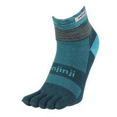Injinji Trail Midweight Mini-Crew Midnight five-toe design for better toe control during runs.