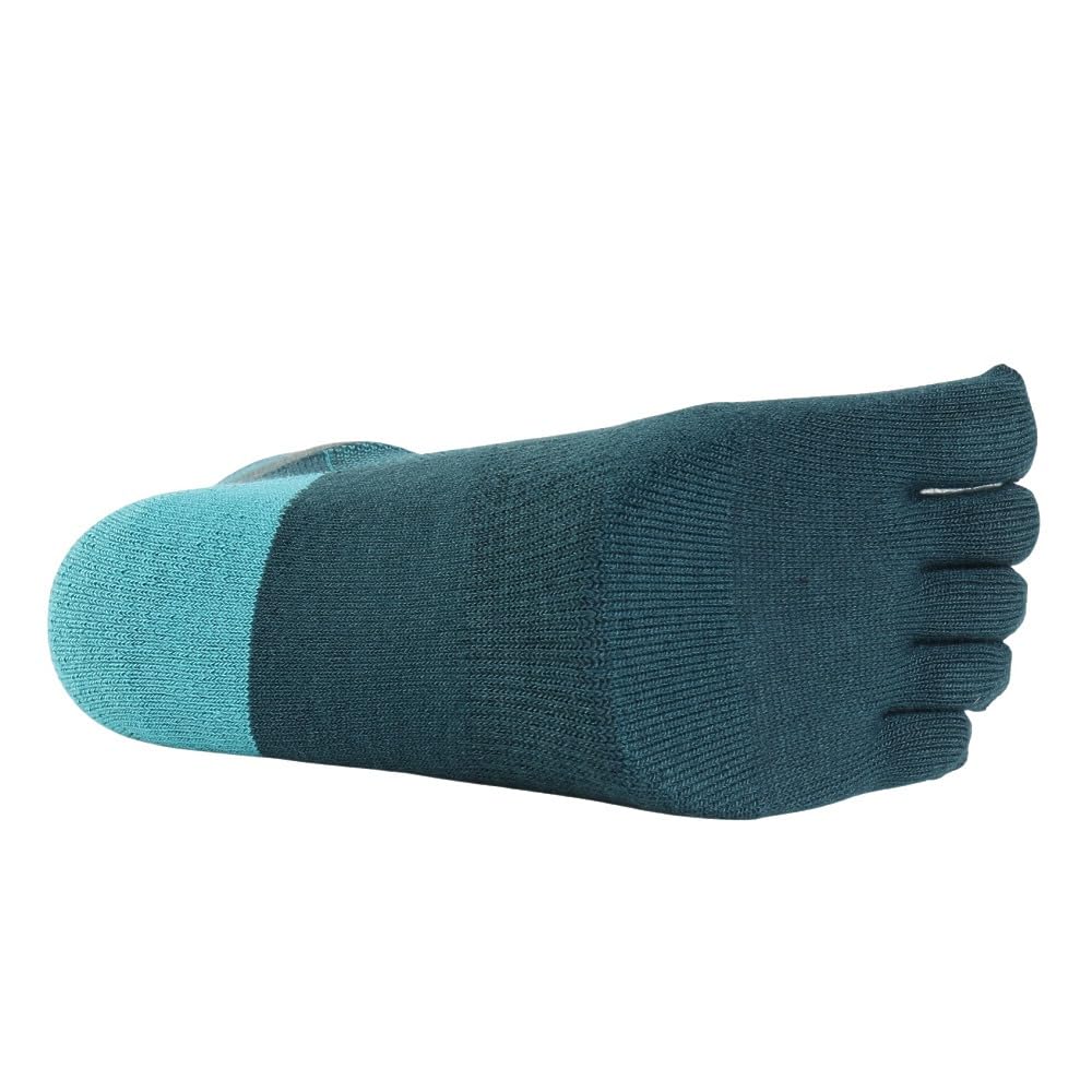 Injinji Trail Midweight Mini-Crew Midnight seamless heel reduces irritation.