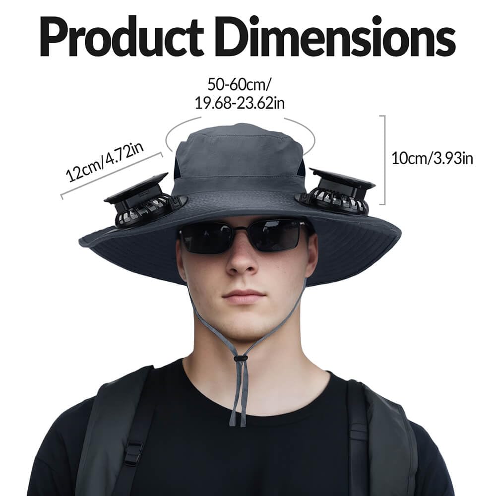 inkArts Hat with Fans folded-compact indicates travel-friendly portability.