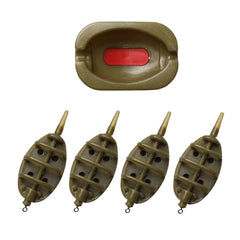 Inline method feeder set showing 4 feeders and 1 mould