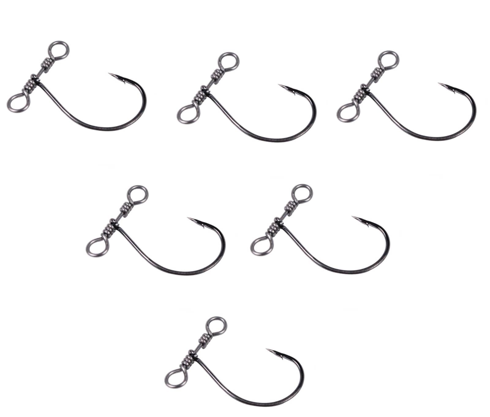Inline drop shot rigging hooks with swivels for bass, perch and more