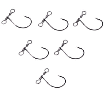 Inline drop shot rigging hooks with swivels for bass, perch and more